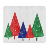 Groene, rode en blauwe Waterverf bomen Snijplank (Voorkant)