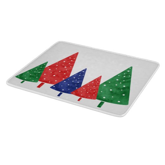 Groene, rode en blauwe Waterverf bomen Snijplank (Hoek)