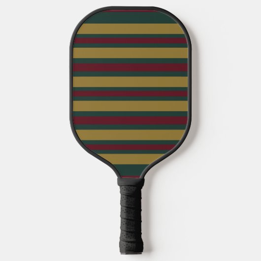 Groene rode en gouden kerst in stripte pickleball paddle (Voorkant)