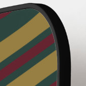 Groene rode en gouden kerst in stripte pickleball paddle (Links Detail)