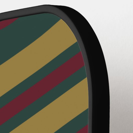 Groene rode en gouden kerst in stripte pickleball paddle (Links Detail)