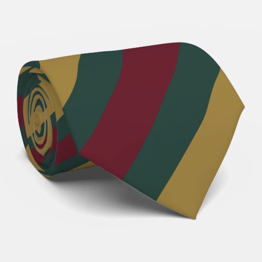 Groene rode en gouden kerst in stripte stropdas (Opgerold)