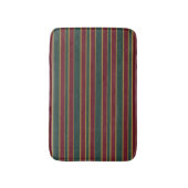 Groene rode en gouden kerststrepen met Snoep Badmat (Voorkant Verticaal)