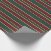 Groene rode en gouden kerststrepen met Snoep Cadeaupapier (Hoek)