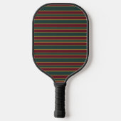 Groene rode en gouden kerststrepen met Snoep Pickleball Paddle (Achterkant)