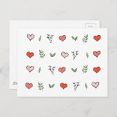 Groene rode en roze botanische hart Kaarten (Voorkant / Achterkant)