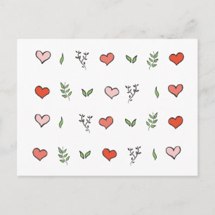Groene rode en roze botanische hart Kaarten