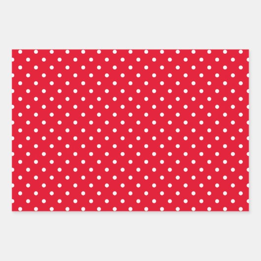 Groene rode en witte feestdag pokkendot inpakpapier vel (Voorkant)