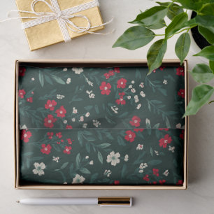 Groene rode en witte kerstbloemen tissuepapier
