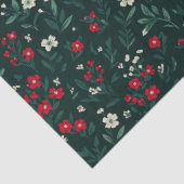 Groene rode en witte kerstbloemen tissuepapier (Detail)
