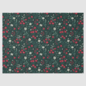 Groene rode en witte kerstbloemen tissuepapier (Voorkant)