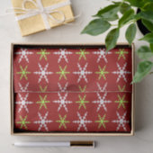 Groene, rode en witte sneeuwvlokken tissuepapier (Geschenk)