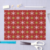 Groene, rode en witte sneeuwvlokken tissuepapier (Craft)