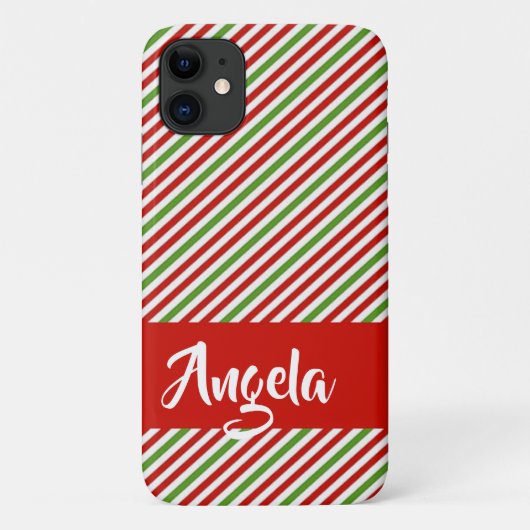 Groene, rode en witte strepen Case-Mate iPhone case (Achterkant)