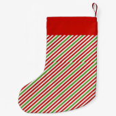 Groene, rode en witte strepen kleine kerstsok (Achterkant)