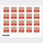 Groene, rode en witte strepen vierkante sticker (Vel)