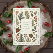 Groene rode fantasievolle bloem waterverf kerstkaa