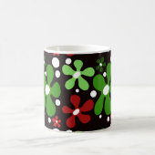 Groene & rode funky bloemen mok (Center)