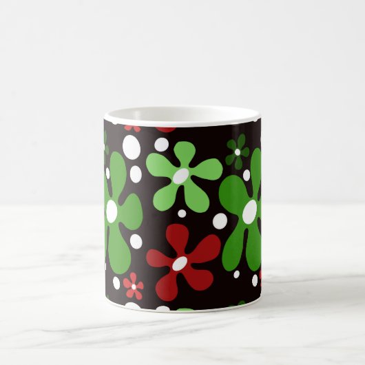 Groene & rode funky bloemen mok (Center)