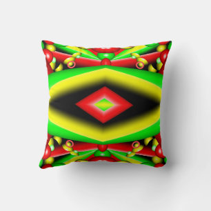 Groene Rode Gele Bellen En Strepen Abstracte Kunst Kussen