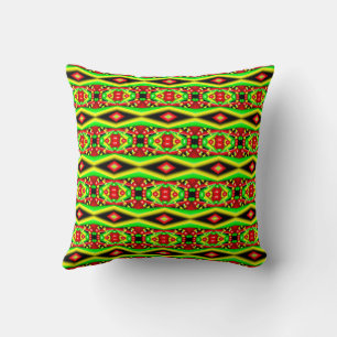 Groene Rode Gele Bellen En Strepen Abstracte Kunst Kussen