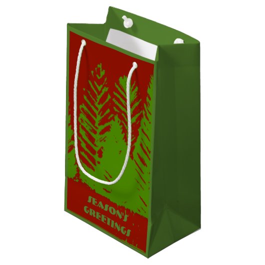 Groene & Rode Gift Bag Klein Cadeauzakje (Voorkant Gekanteld)