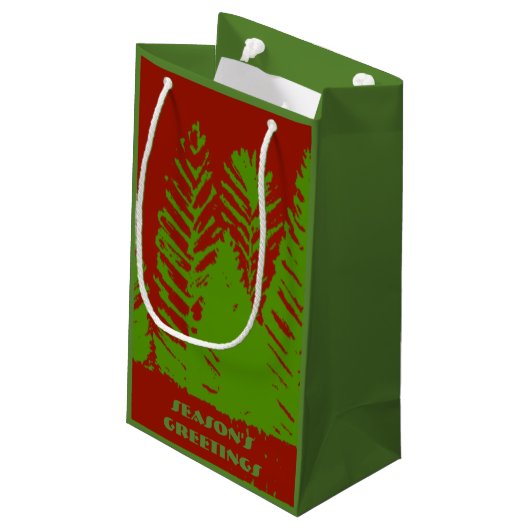 Groene & Rode Gift Bag Klein Cadeauzakje (Achterkant Gekanteld)