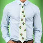 Groene rode golvende cirkels Leuke kerst skeletten Stropdas