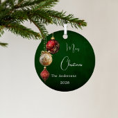 Groene rode gouden kerstballen metalen ornament
