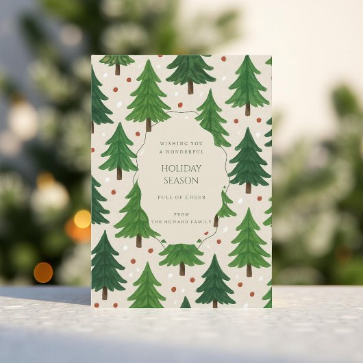 Groene rode grillige pijnbomen vakantie Kaart