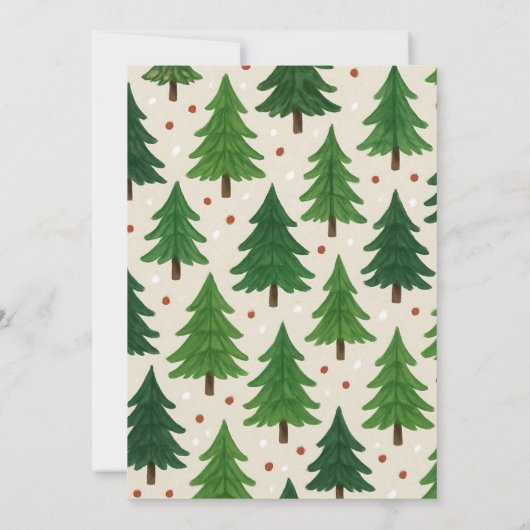 Groene rode grillige pijnbomen vakantie Kaart (Achterkant)