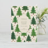 Groene rode grillige pijnbomen vakantie Kaart (Staand voorkant)