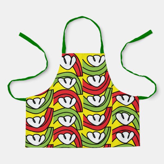Groene Rode Groente Bloem Patroon Kinderen Schort (Voorkant)