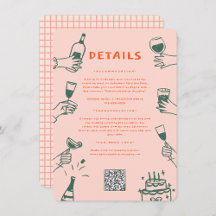 Groene Rode Hand getrokken Funky Groovy bruiloft d