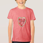Groene Rode Hart Watermeloen  Tri-Blend Shirt (Voorkant)