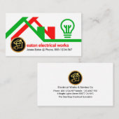 Groene Rode Huis Wire Lijst Elektricien Visitekaartje (Voorkant / Achterkant)