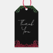 Groene & Rode Kant Elegant Fiesta Trouwdag Cadeaulabel (Achterkant)