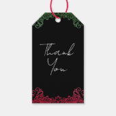 Groene & Rode kant Elegante Fiesta bruiloft Cadeaulabel (Voorkant)