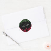 Groene & Rode kant Elegante Fiesta bruiloft Ronde Sticker (Envelop)