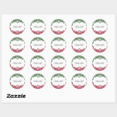 Groene & Rode kant Elegante Fiesta bruiloft Ronde Sticker (Vel)