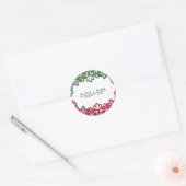 Groene & Rode kant Elegante Fiesta bruiloft Ronde Sticker (Envelop)