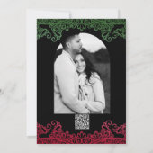 Groene & Rode kant Elegante Fiesta Dank u Kaart (Achterkant)