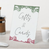 Groene Rode Kant Elegante Fiesta Huwelijkscadeaus  Reclamebord Met Voetstuk (Insitu)