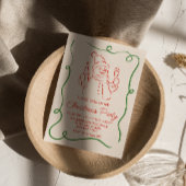  groene rode kerst Champagne Tree Party Kaart