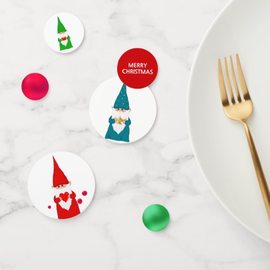 Groene & Rode Kerst Kabouters Confetti (Groep)