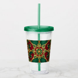 Groene Rode Kerst Vakantie Acryl Tumbler Acryl Drinkbeker