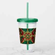 Groene Rode Kerst Vakantie Acryl Tumbler