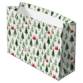 Groene Rode Kerstbomen Groot Cadeauzakje (Achterkant Gekanteld)