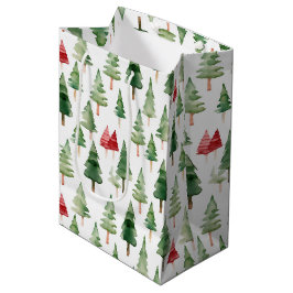 Groene Rode Kerstbomen Medium Cadeauzakje