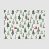 Groene Rode Kerstbomen Tissuepapier (Voorkant)